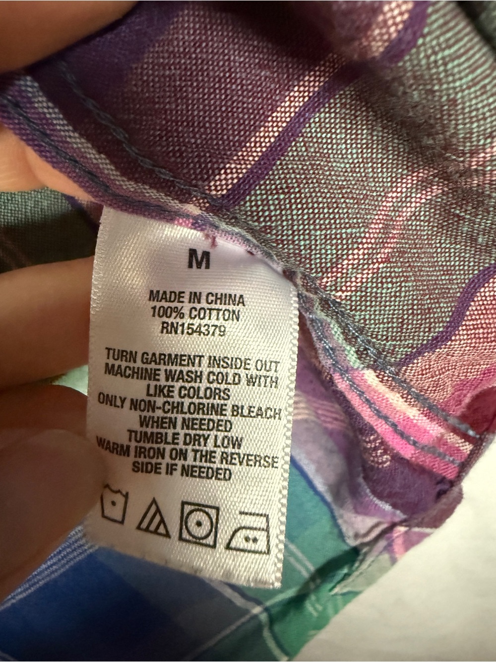 Aeropostale Purple Mint Pink Plaid Short-Sleeve Button-Down Shirt - Picture 6 of 6